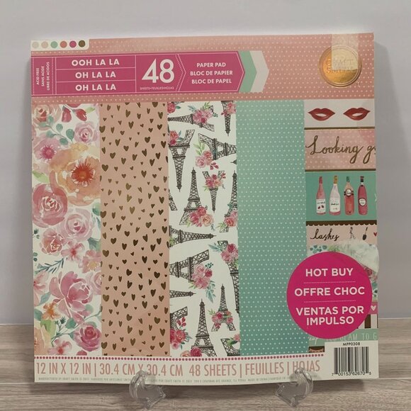 Craft Smith "OOh Lala" Paris Theme 12 x 12 Paper Pad Papercrafts Crafts #8 - Picture 1 of 16
